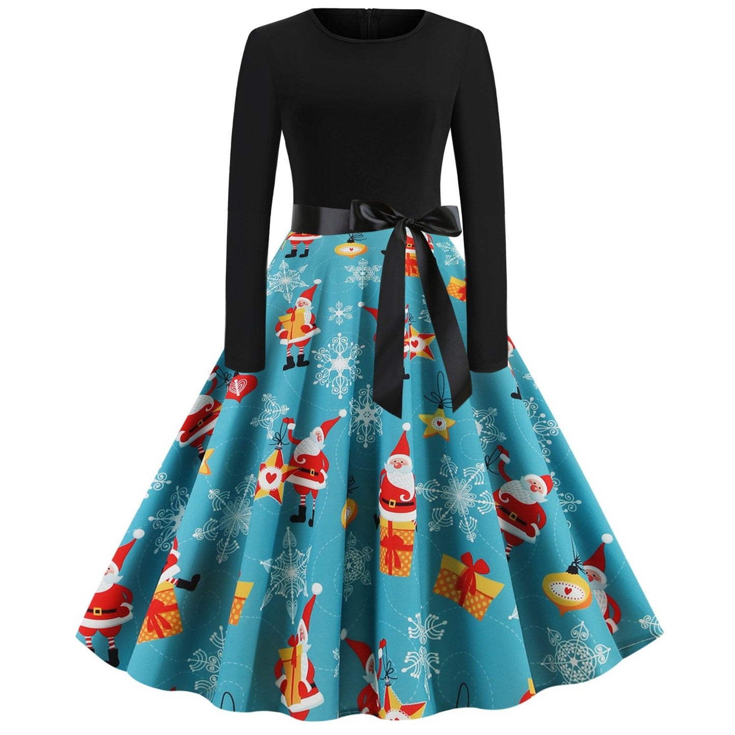 Merry Christmas Women Long Sleeves Winter Dresses-STYLEGOING