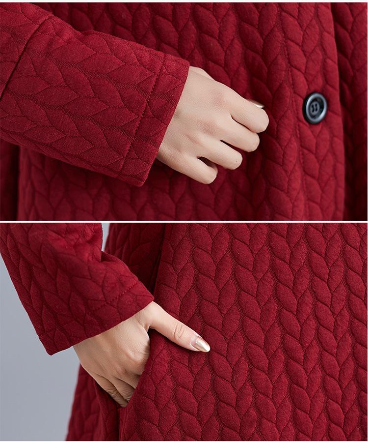 Women Plus Size Winter Knitting Overcoat-STYLEGOING
