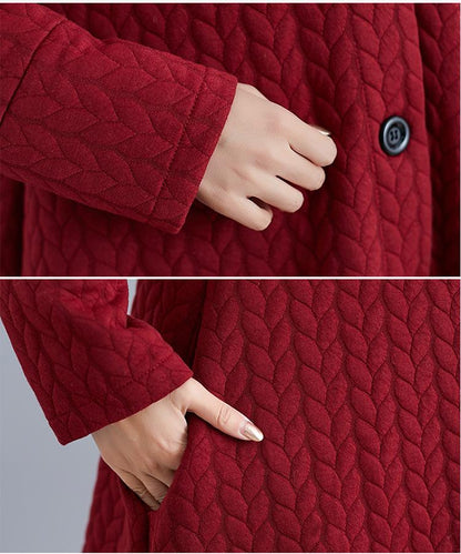 Women Plus Size Winter Knitting Overcoat-STYLEGOING