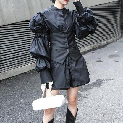 Fashion Adjustable Black Vest Matching Shirts