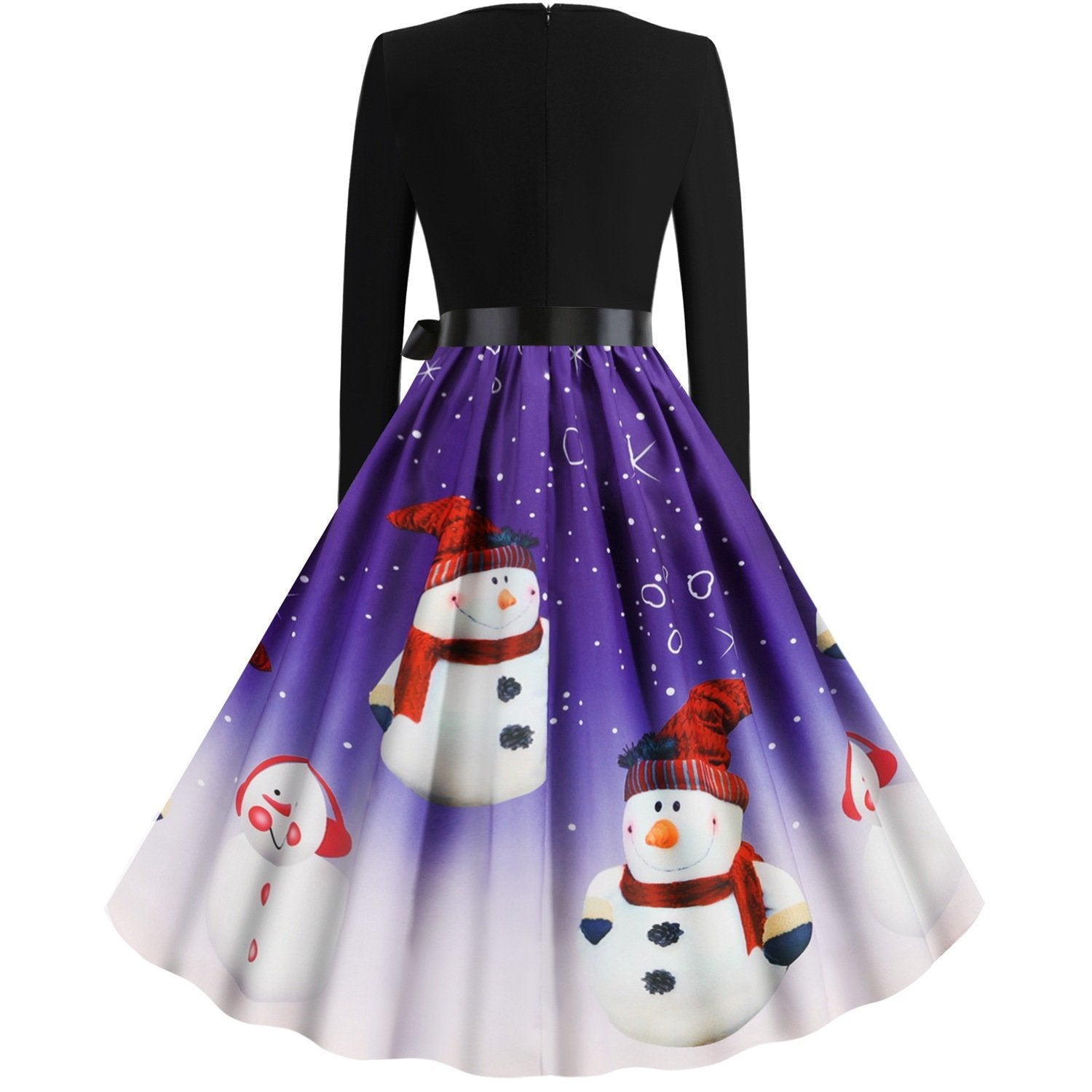 Christmas Vintage Round Neck Women Dresses-STYLEGOING