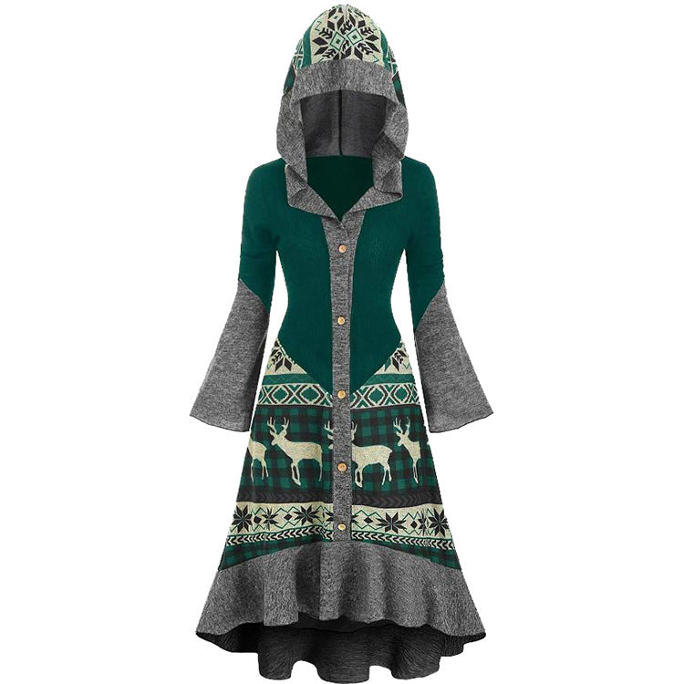 Vintage Christmas Long Sleeves Shirt Dresses