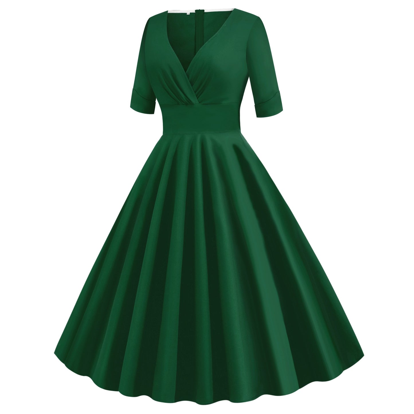 Vintage Short Sleeves V Neck Ball Dresses-STYLEGOING