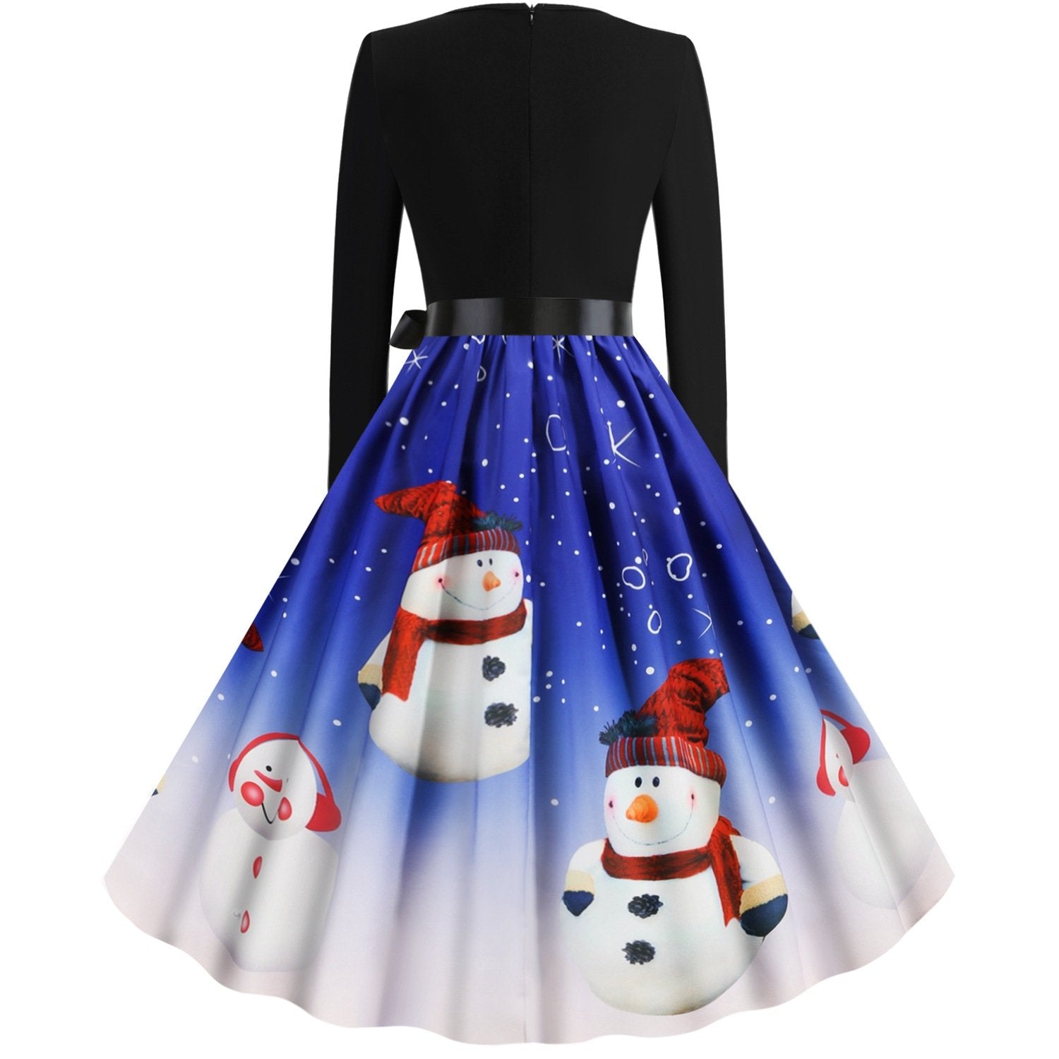 Christmas Vintage Round Neck Women Dresses-STYLEGOING