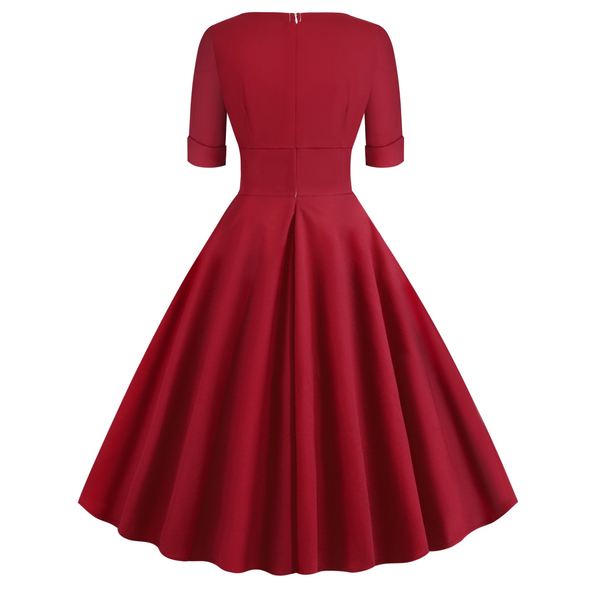 Vintage Short Sleeves V Neck Ball Dresses-STYLEGOING