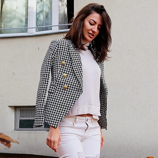 Women Fashion Short Fall Double-breasted Suit-STYLEGOING