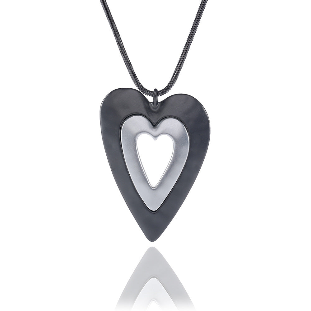 Fashion Heart Design Women Long Sweater Chains
