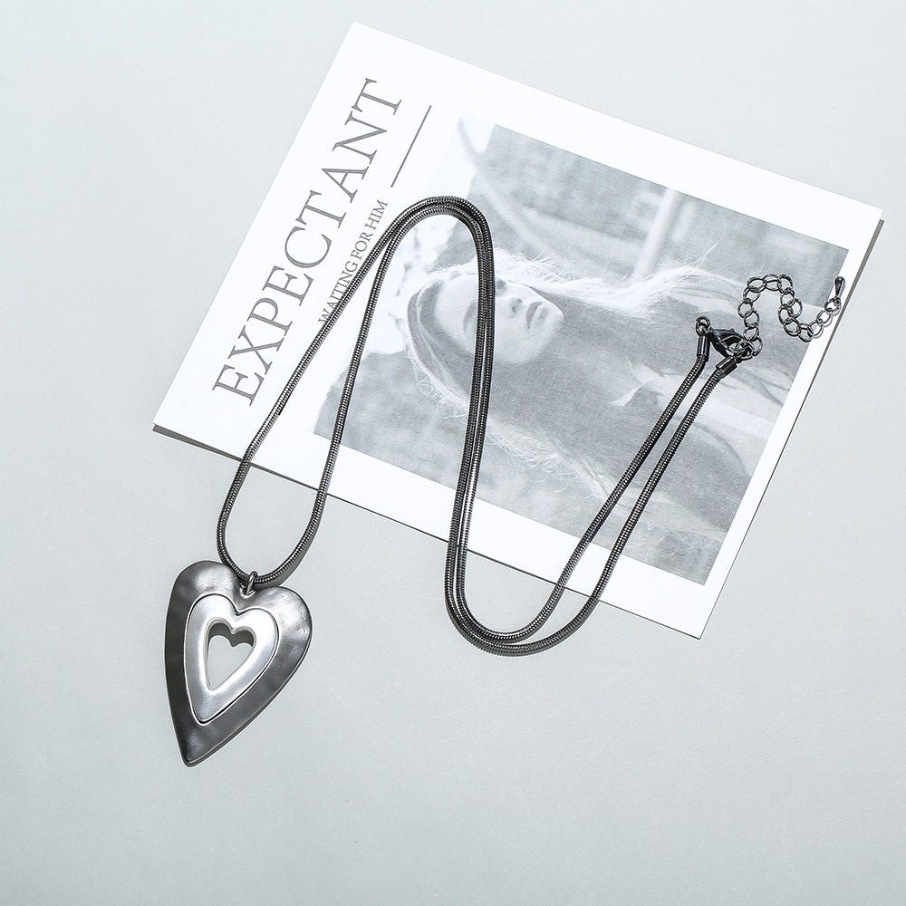 Fashion Heart Design Women Long Sweater Chains