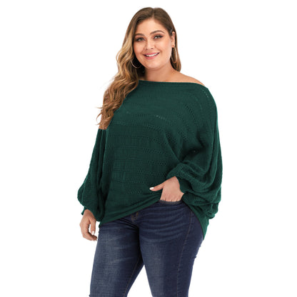 Women One Shoulder Plus Size Sweaters-STYLEGOING