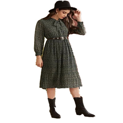 Women Chiffon Elegant Long Sleeves Fall Dresses