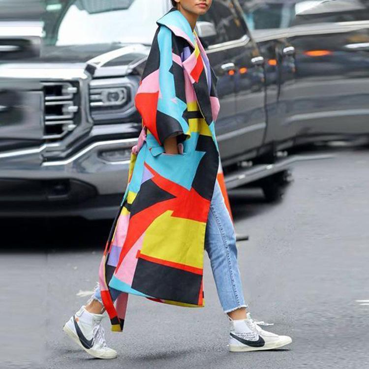 Women New Split Joint Long Overcoat-STYLEGOING