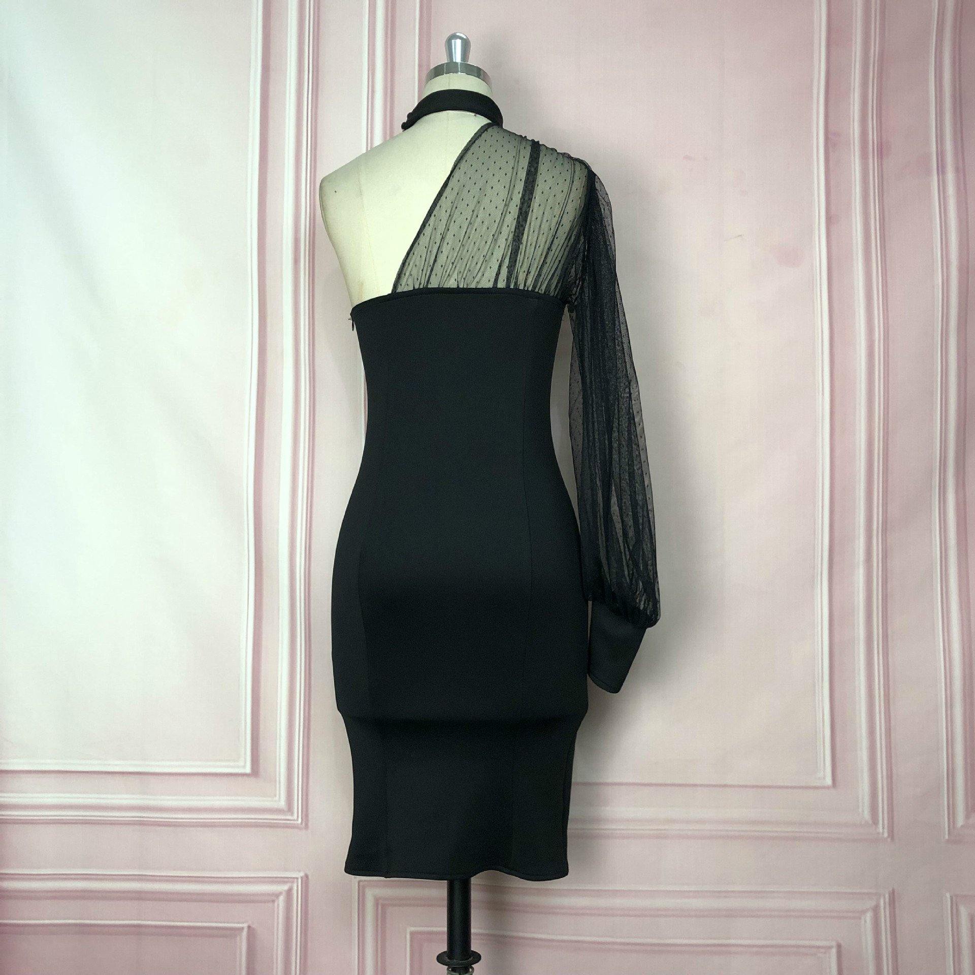 Black See Through Bodycon Dresses-STYLEGOING