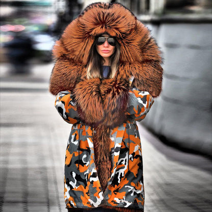 Winter Fleece Lined Fur Collar Overcoat-STYLEGOING