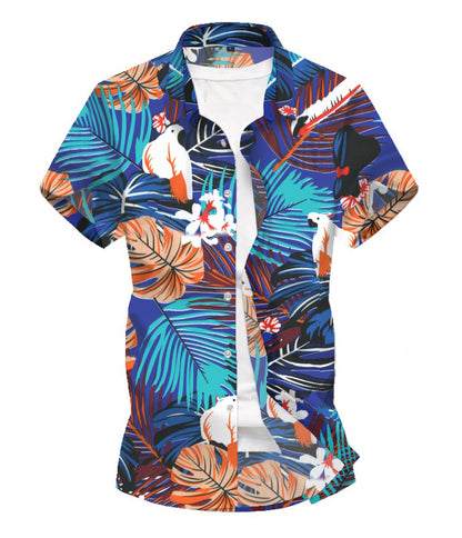 Leaf Print Summer Men's Short Sleeves T Shirts