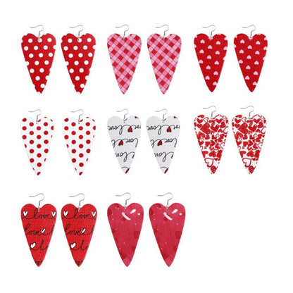 Sweetheart Design Pu Leather Earrings for Women 3pcs/Set