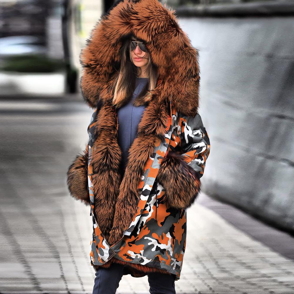 Winter Fleece Lined Fur Collar Overcoat-STYLEGOING