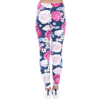 Sexy Floral Print Yoga Leggings for Women