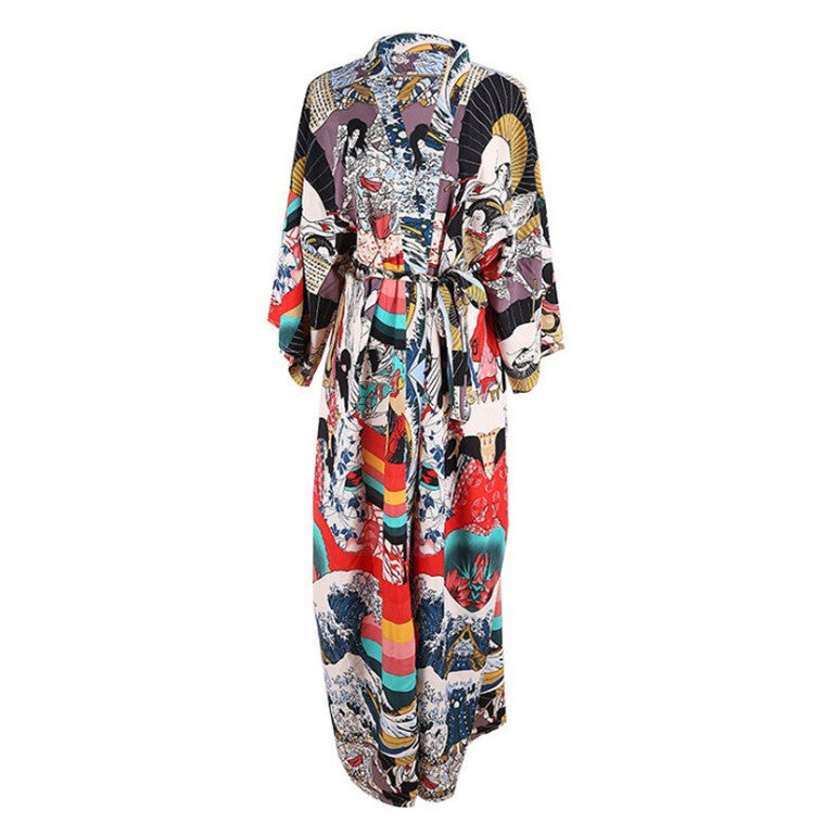 Floral Print Fast Drying Kimono Cover Ups for Beach