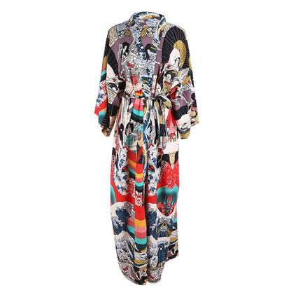 Floral Print Fast Drying Kimono Cover Ups for Beach