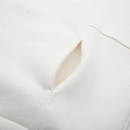 Women Round Neck Zipper Loose Hoodies Sweaters