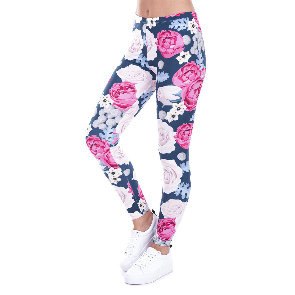 Sexy Floral Print Yoga Leggings for Women