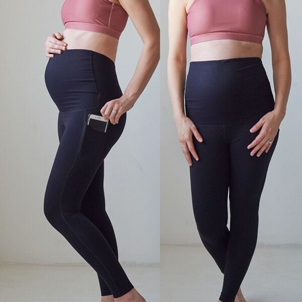 Black Pregnant Women Yoga Leggings