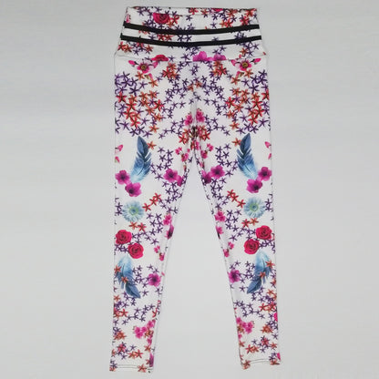 Sexy Peach Flower Print Yoga Suits