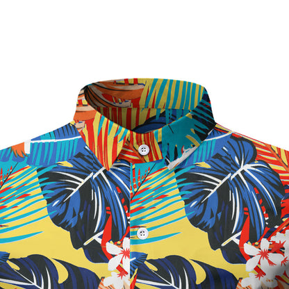 Leaf Print Summer Men's Short Sleeves T Shirts
