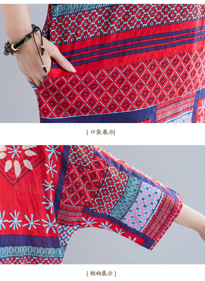 Ethnic Summer Linen Plus Sizes Dresses