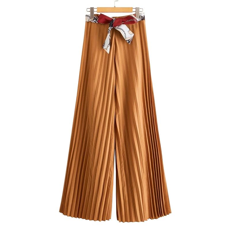 High Waist Bowknot Pleated Women Pants-STYLEGOING