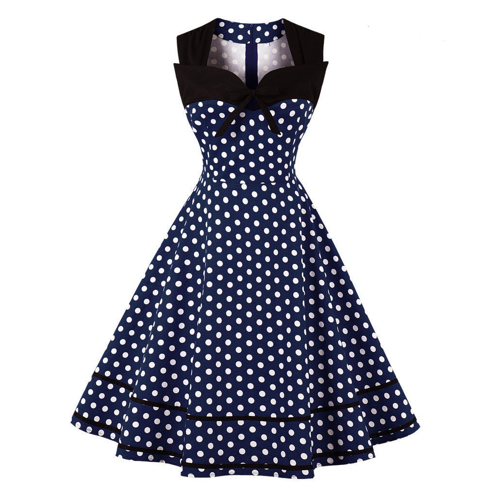 Women Square Neckline Sleeveless Plus Sizes Vintage Dresses-STYLEGOING