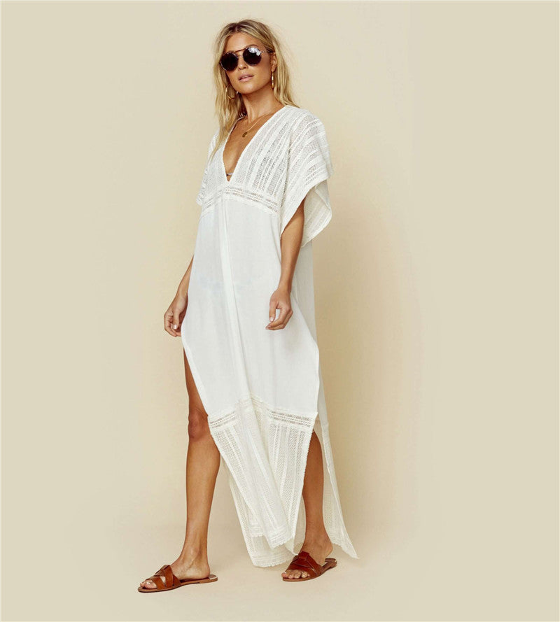 White Summer Holiday Bikini Cover Up Dresses