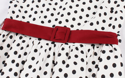 Regular Waist Dot Print Plus Sizes Midi Dresses-STYLEGOING