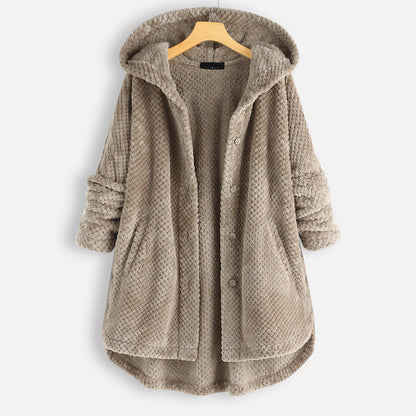 Casual Women Velvet Puls Sizes Hoodies Overcoat