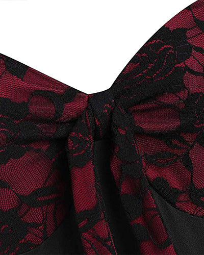 Vintage Middle Age Lace Long Sleeves Dresses for Women