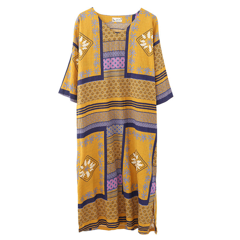 Ethnic Summer Linen Plus Sizes Dresses