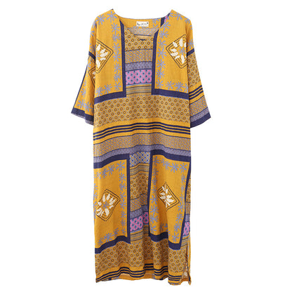 Ethnic Summer Linen Plus Sizes Dresses