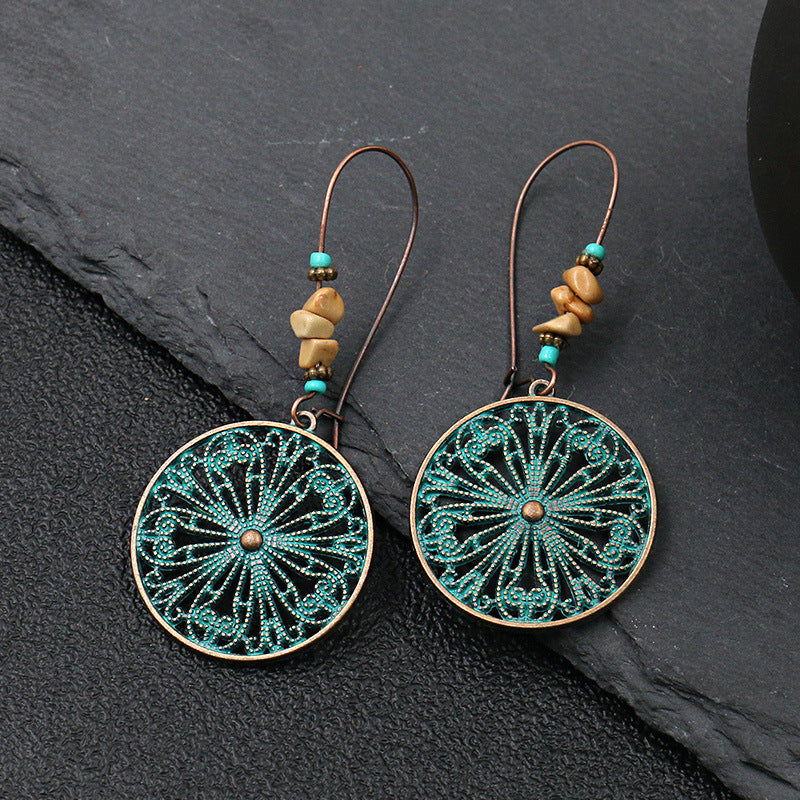 Vintage Leaf Design Bohemian Drop Earrings