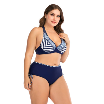 Summer Plus Sizes Halter Bikini Swimsuit-STYLEGOING