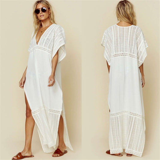 White Summer Holiday Bikini Cover Up Dresses