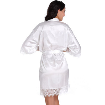Summer Sexy Women Lace Strim Morning Gown