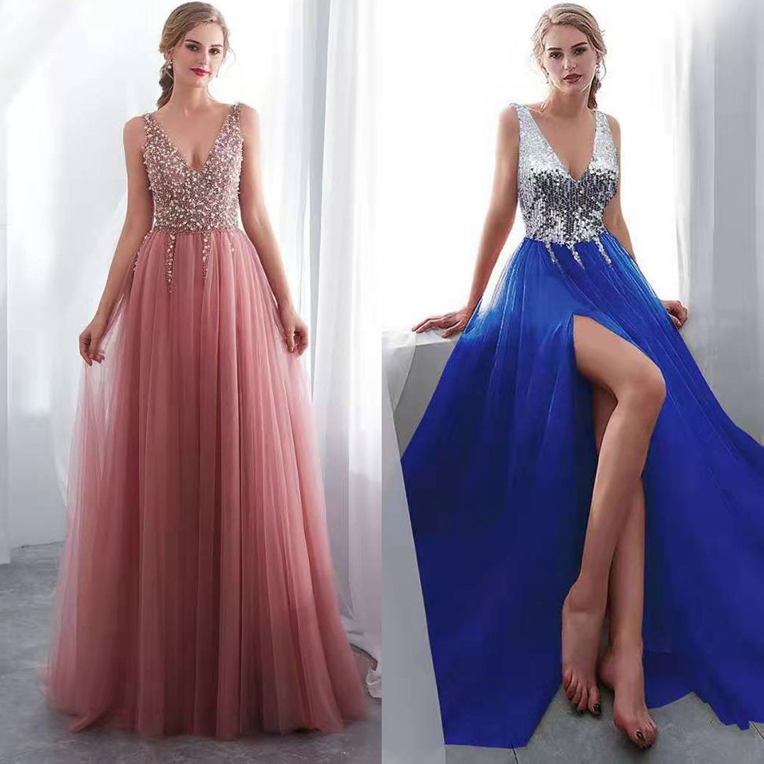 Embroidery Sexy Evening Long Dresses-STYLEGOING