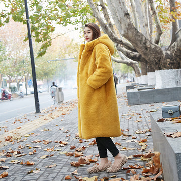 Winter Artificial Fur Warm Overcoat for Women