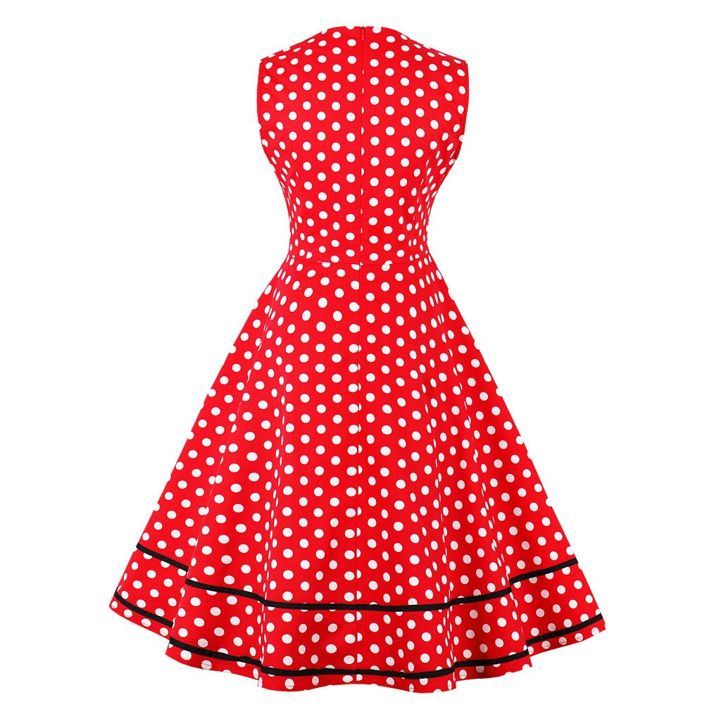 Women Square Neckline Sleeveless Plus Sizes Vintage Dresses-STYLEGOING