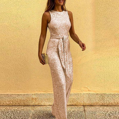 Sexy Sleeveless Sequin Women Jumpsuits-STYLEGOING