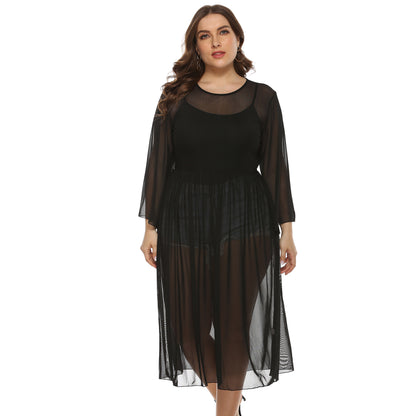 Black Sexy See Throught Plus Sizes Summber Beach Cover Ups