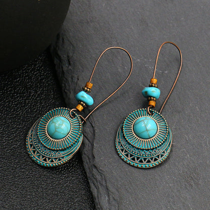 Vintage Leaf Design Bohemian Drop Earrings