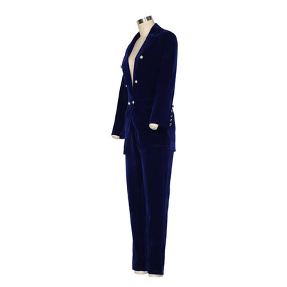 Women Casual Office Lady Blazer Outfits Sets