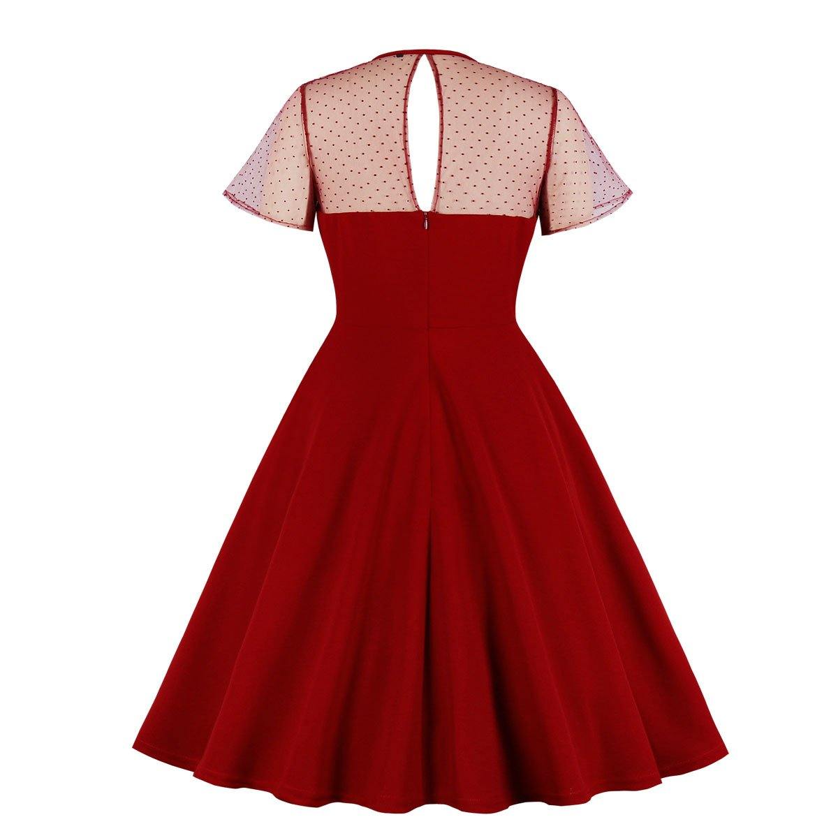 Retro Women Short Sleeves Dreses-STYLEGOING
