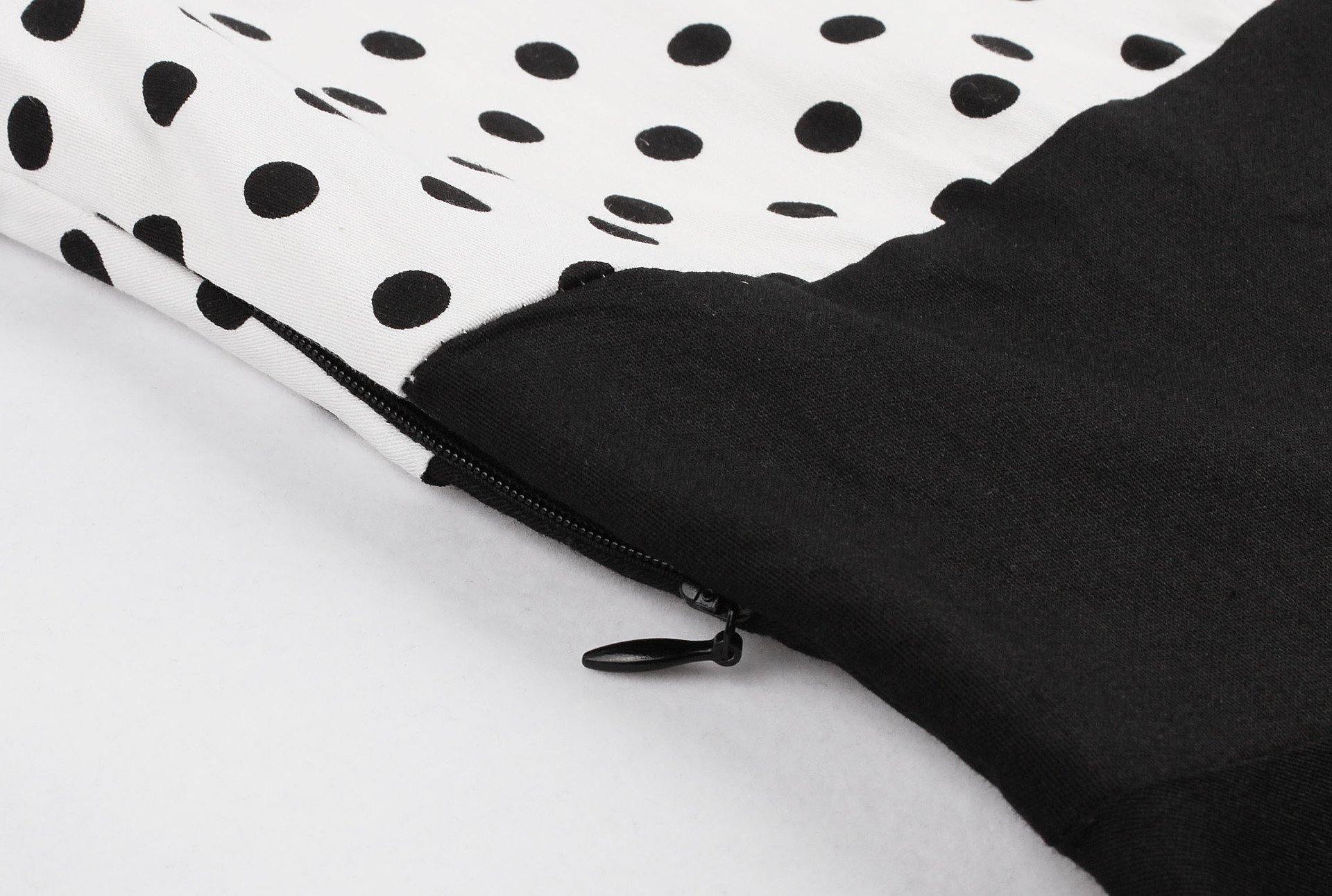Square Neckline Dot Print Plus Size Retro Dresses-STYLEGOING